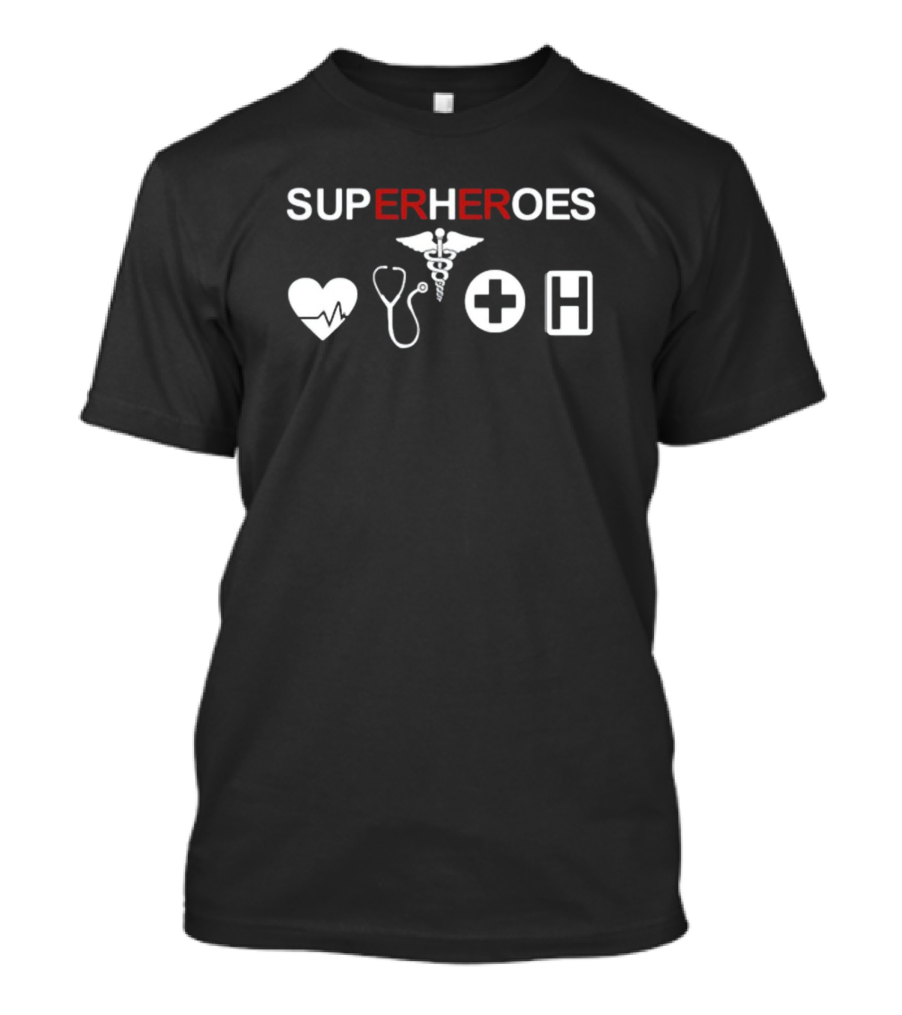 SUPERHEROES Heartbeat Stethoscope Medical Cross Hospital T-Shirt