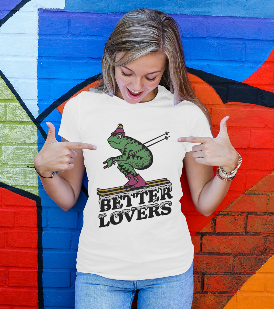 Better Lovers Ski Frog Pom Pom Hat Slalom T-Shirt