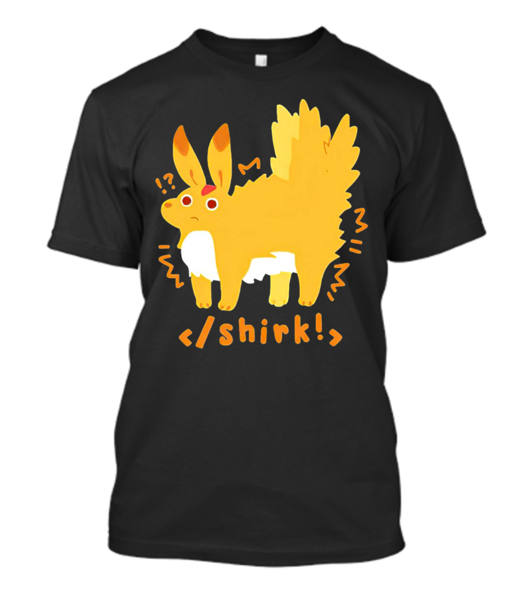 Fenrishion Shirk Pokemon Cartoon Yellow Creature With Coding T-Shirt