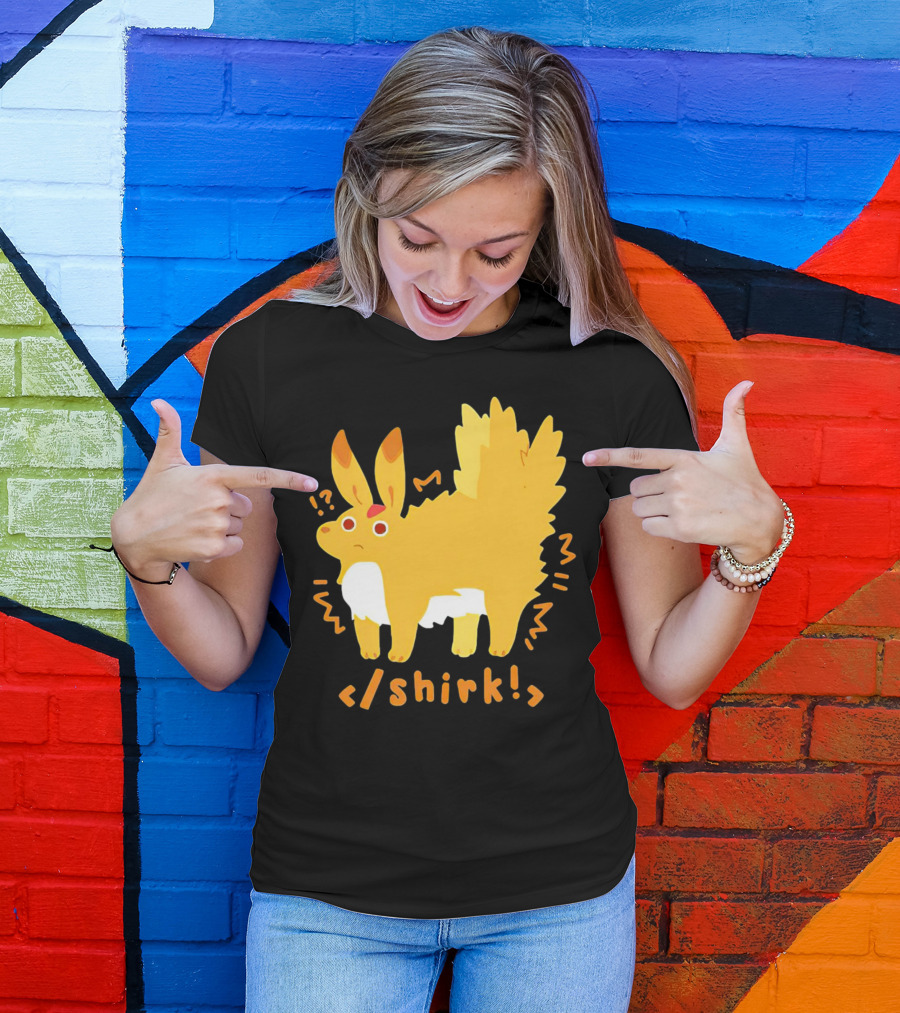 Fenrishion Shirk Pokemon Cartoon Yellow Creature With Coding T-Shirt