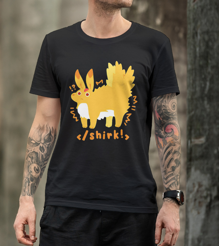 Fenrishion Shirk Pokemon Cartoon Yellow Creature With Coding T-Shirt