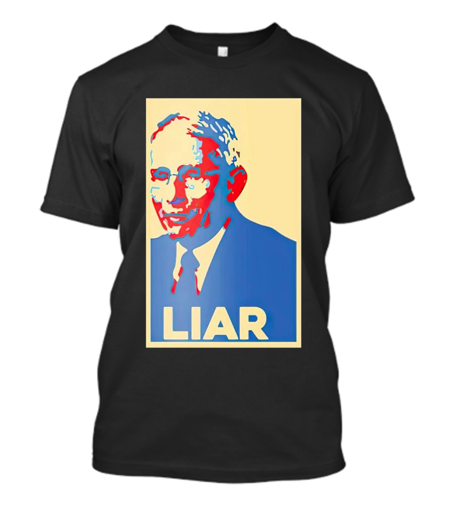 Liar Fauci Vintage Style Red Blue Beige T-Shirt