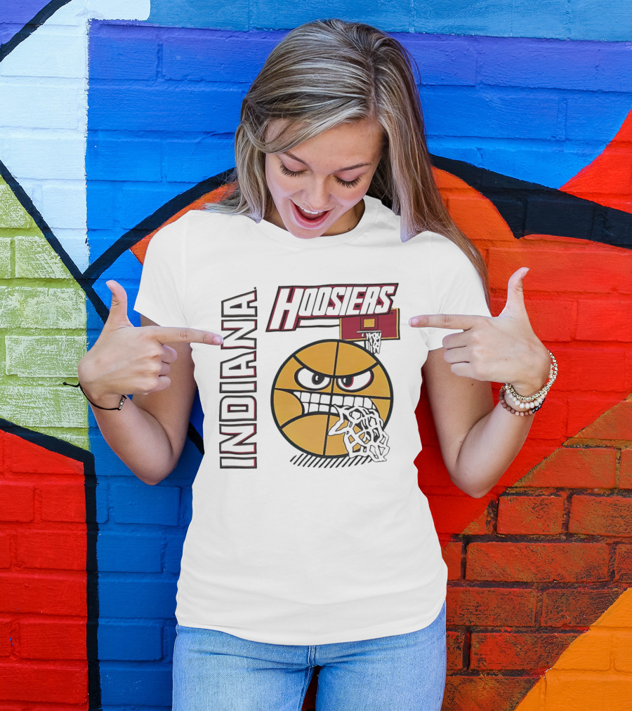 Indiana Hoosiers Angry Basketball Face T-Shirt