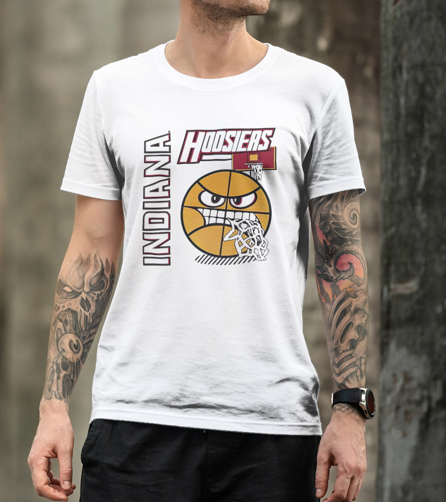Indiana Hoosiers Angry Basketball Face T-Shirt