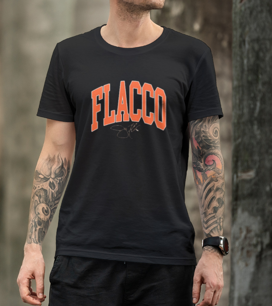 Joe Flacco Where I'm From Flacco Signature Orange Block Letters T-Shirt