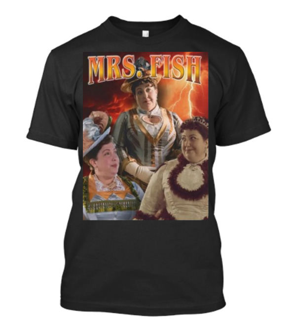 MRS. FISH Victorian Style Lightning Background Portraits T-Shirt