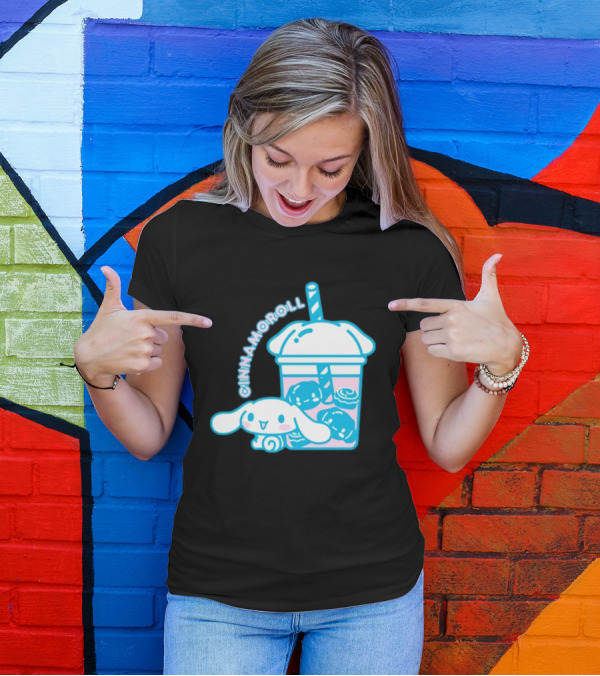 Cinnamoroll Bubble Tea Cup Pastel Cute Character T-Shirt