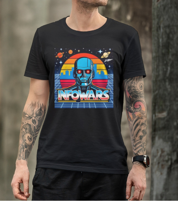 Infowars Skynet Retro Futuristic Robot T-Shirt