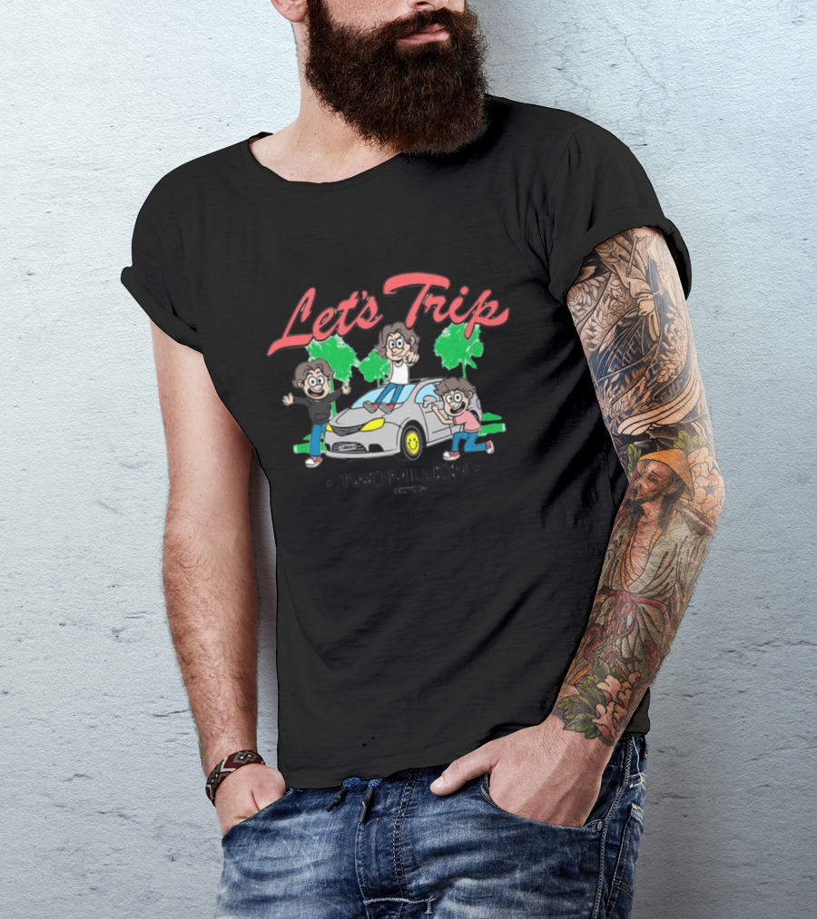 Let's Trip La Minivan Two Million Edition Fun Adventure Cartoon T-Shirt