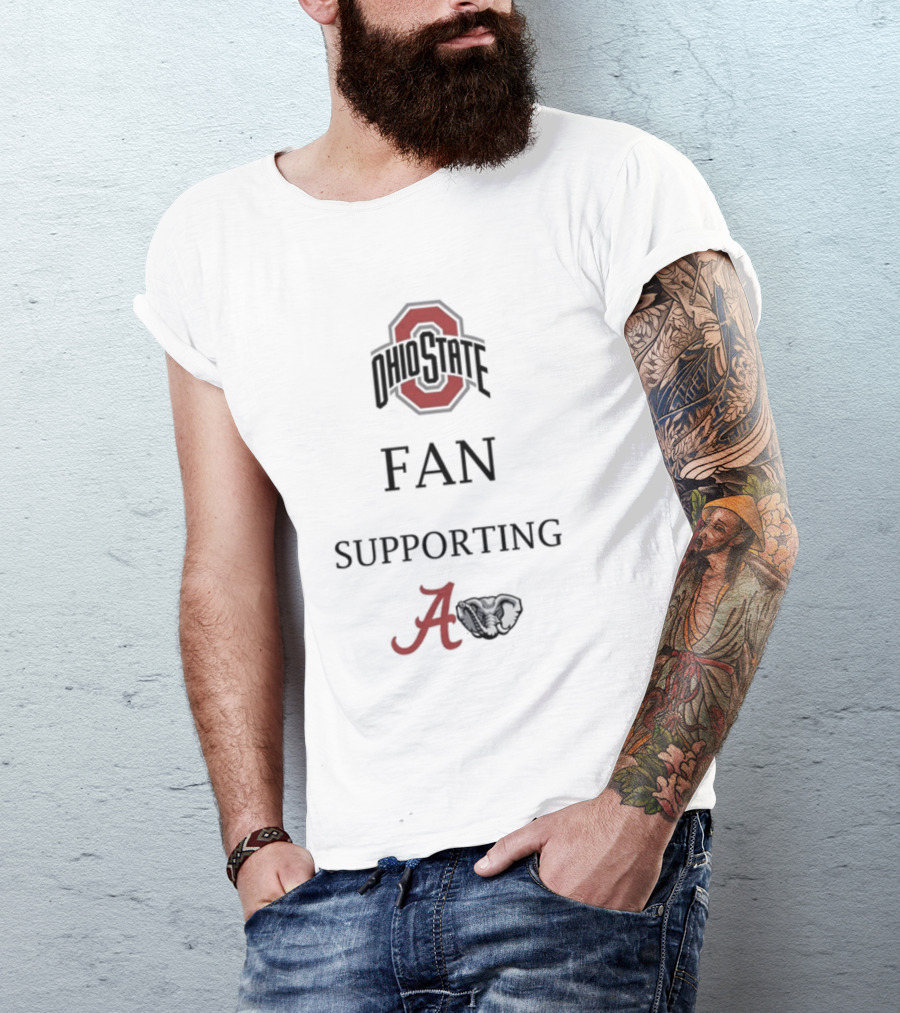 Ohio State Fan Supporting Alabama Crimson Tide T-Shirt