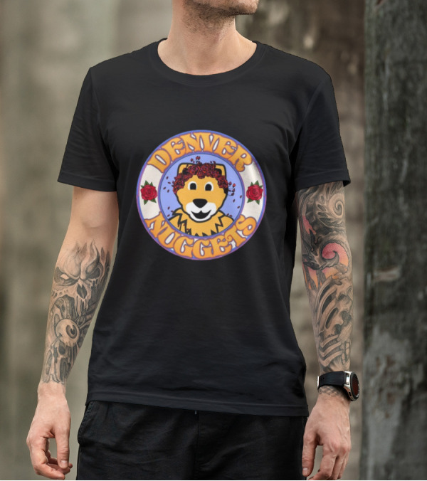 Denver Nuggets Floral Mascot Circle T-Shirt
