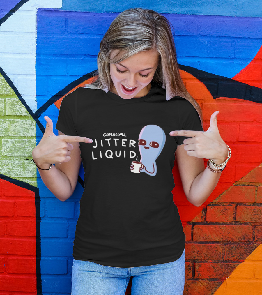 Consume Jitter Liquid Cute Alien With Coffee Mug T-Shirt