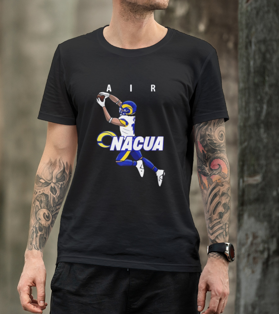AIR Nacua Football Player Catch Rams Helmet T-Shirt