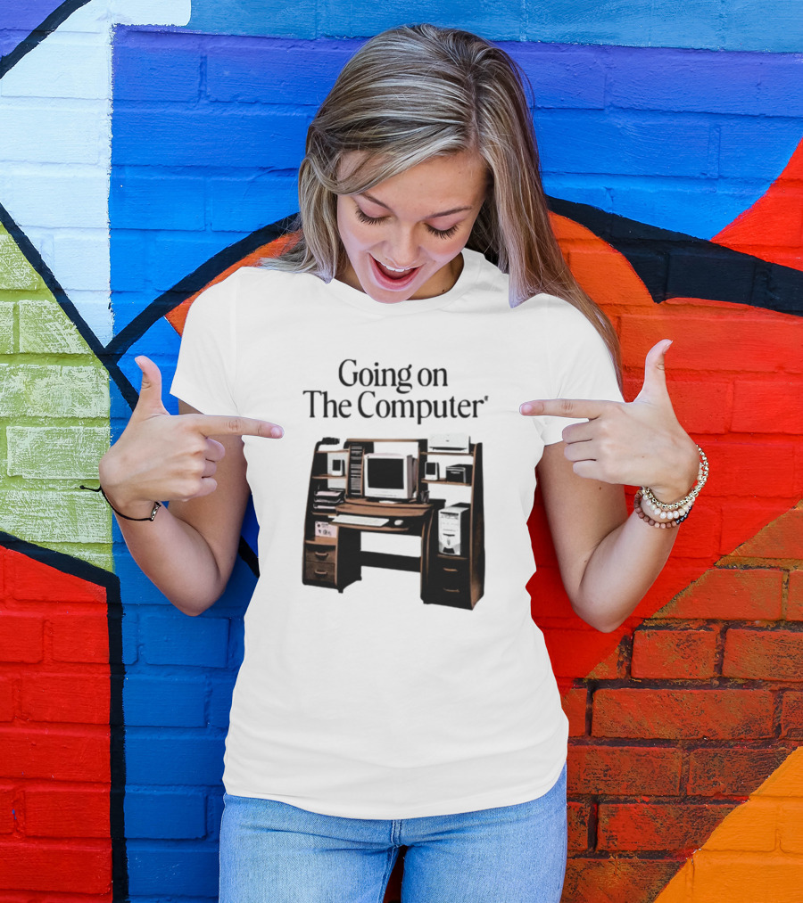 Going On The Computer In Loving Memory 1995-2207 Retro Desktop Setup T-Shirt