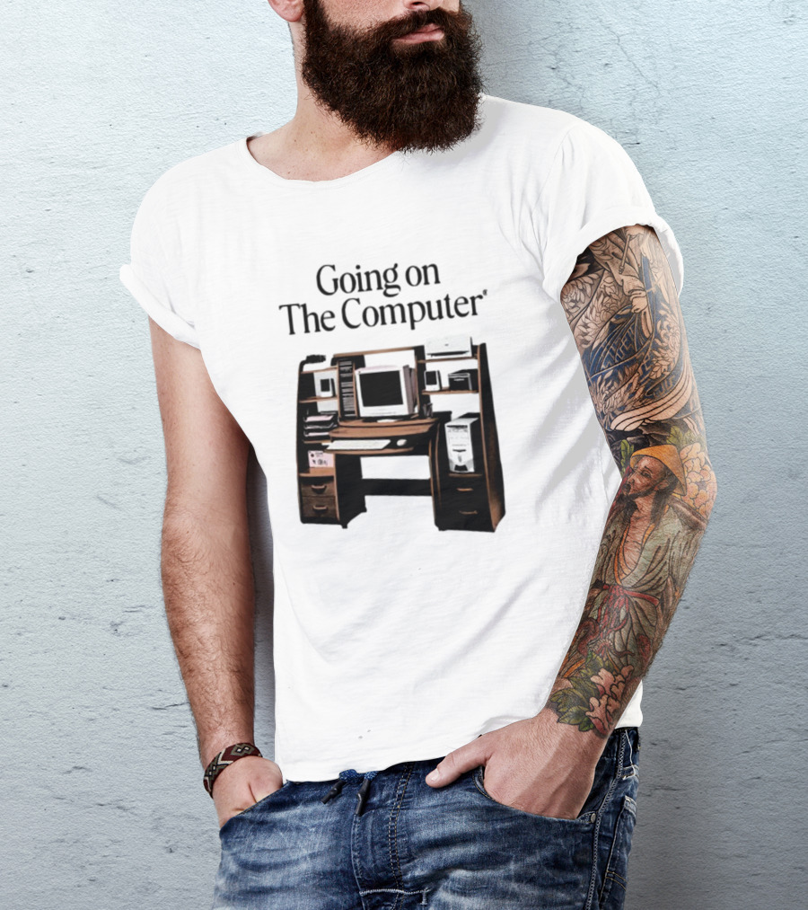 Going On The Computer In Loving Memory 1995-2207 Retro Desktop Setup T-Shirt