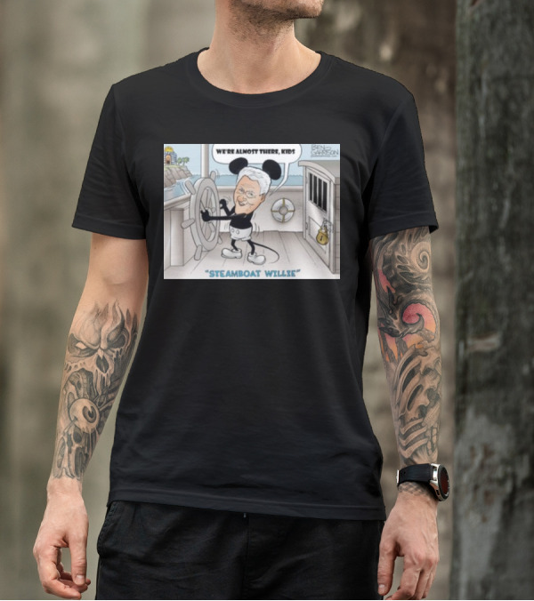 We're Almost There Kids Steamboat Willie Cartoon Ben Garrison T-Shirt