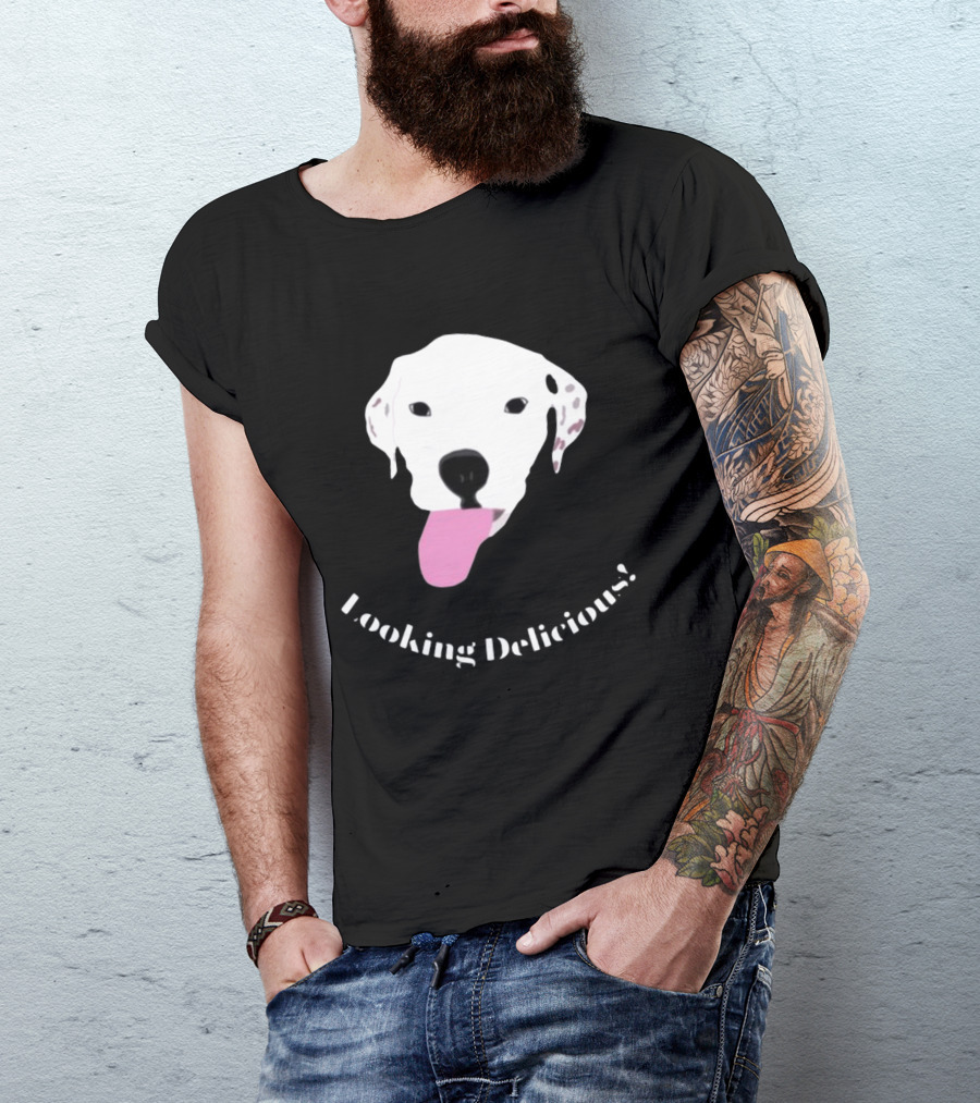Looking Delicious Remi Dog Illustration With Pink Tongue T-Shirt