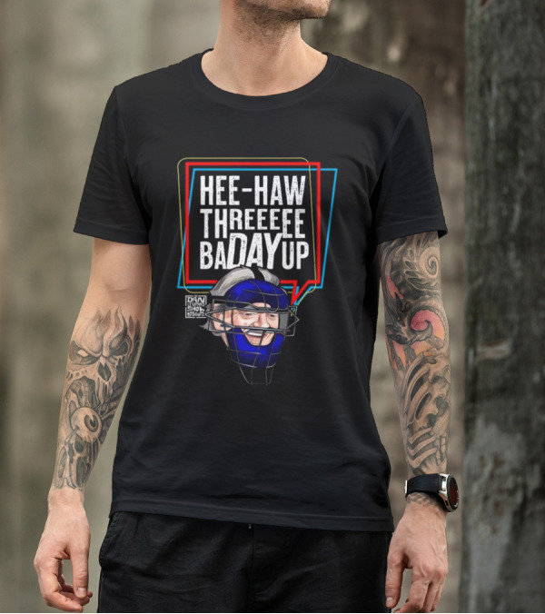 Hee-Haw Threeeee Badayup Dan Le Batard Show Catcher's Mask T-Shirt