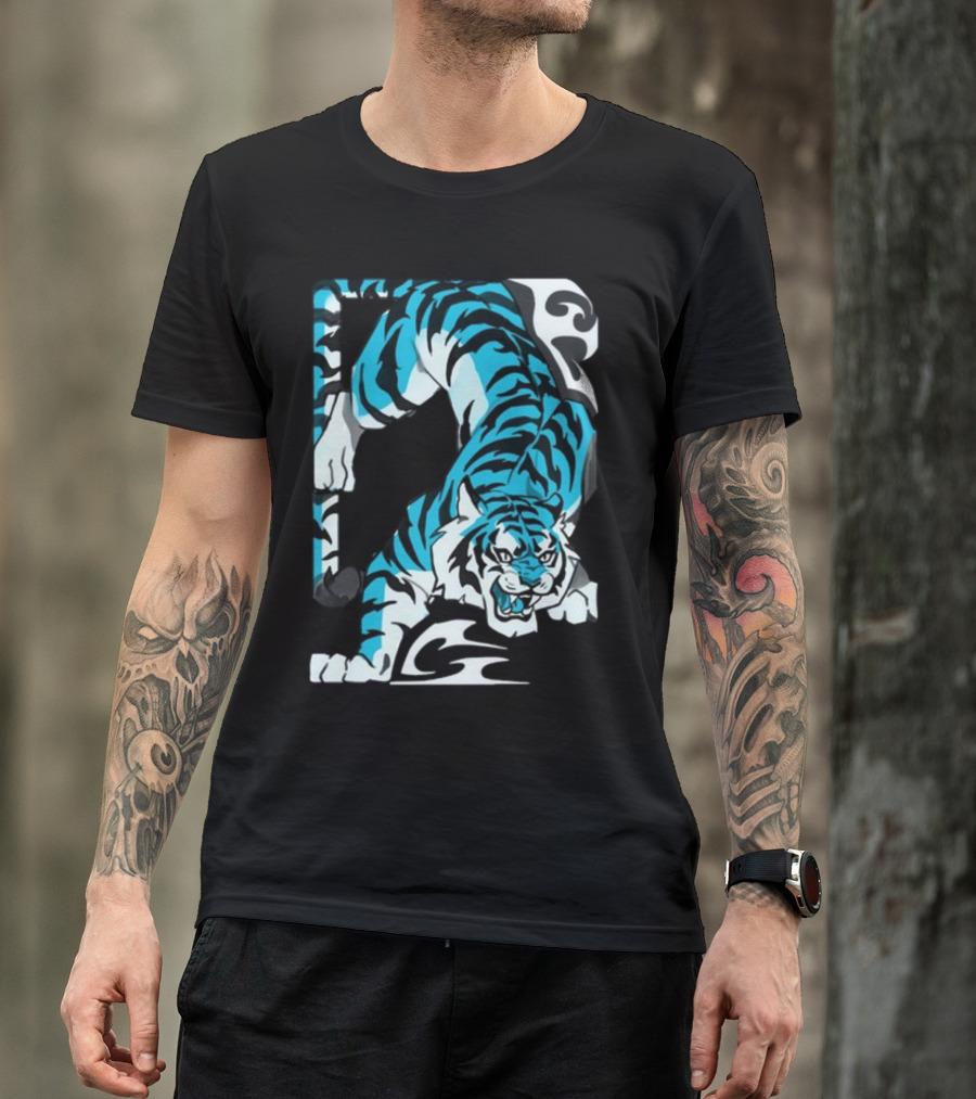 Mawili Poisonp1nk Blue Tiger Stripes T-Shirt