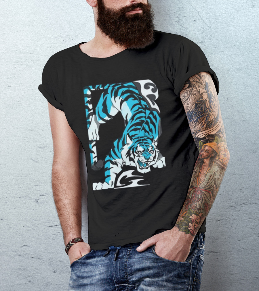 Mawili Poisonp1nk Blue Tiger Stripes T-Shirt
