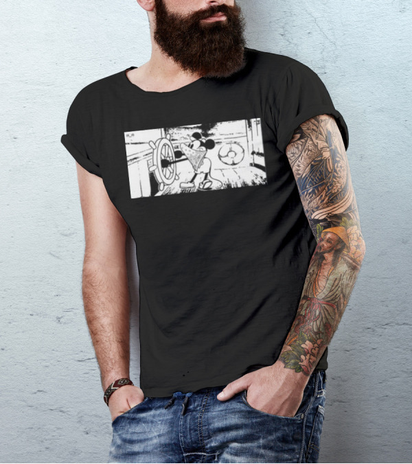 Memeulous Mickey Hood Vintage Steamboat Pizza Sailor T-Shirt