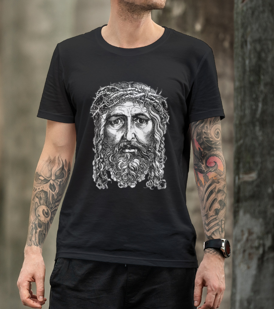 Cj Stroud Jesus Christ Portrait With Crown Of Thorns T-Shirt