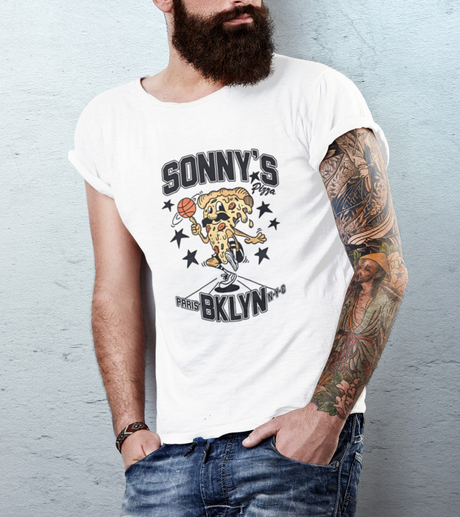 SONNY'S Pizza Basketball Paris BKLYN NY-0 T-Shirt