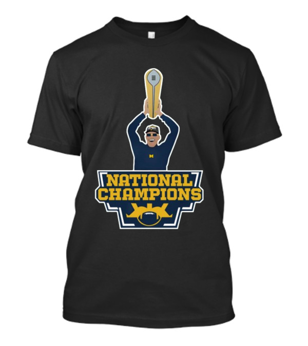 Harbaugh National Champions Michigan Football Trophy T-Shirt