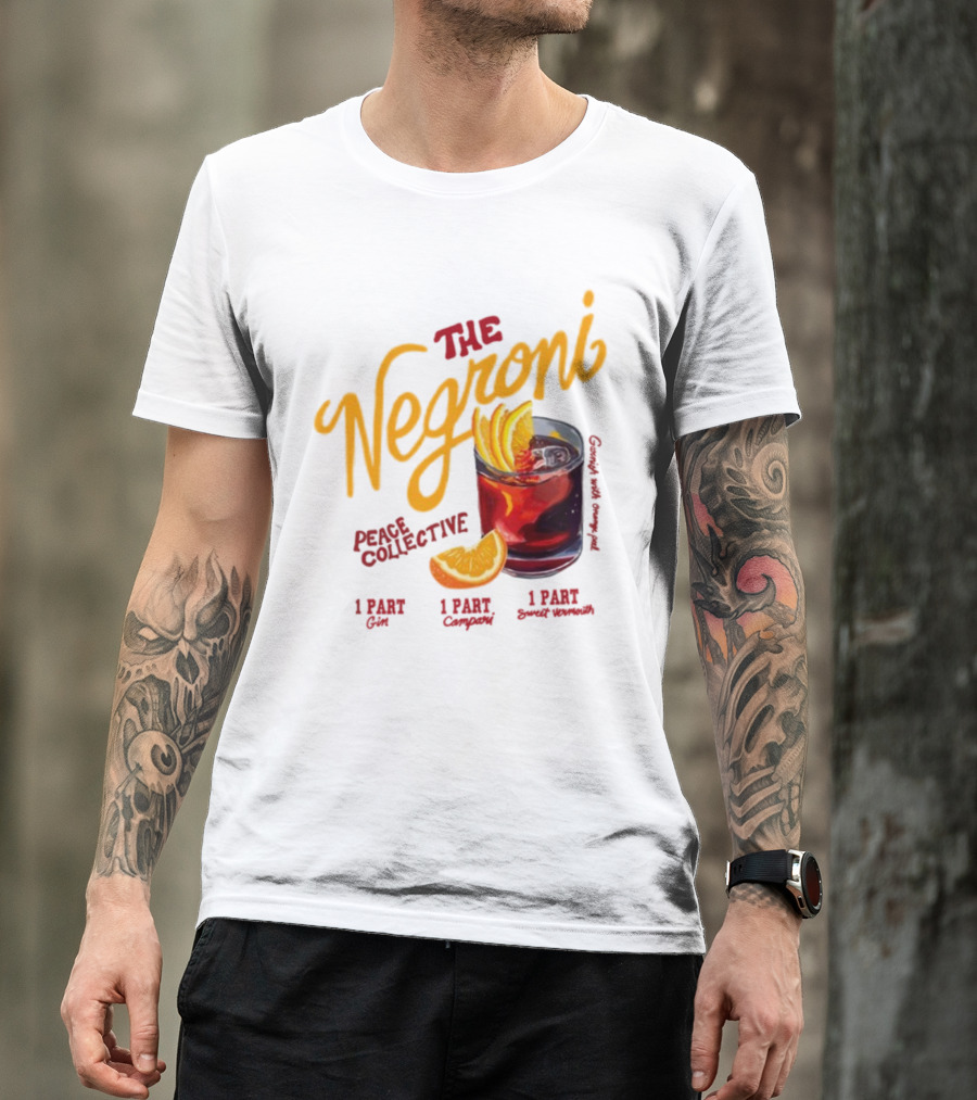 José Pablo The Negroni Peace Collective Gin Campari Sweet Vermouth Orange Slice T-Shirt