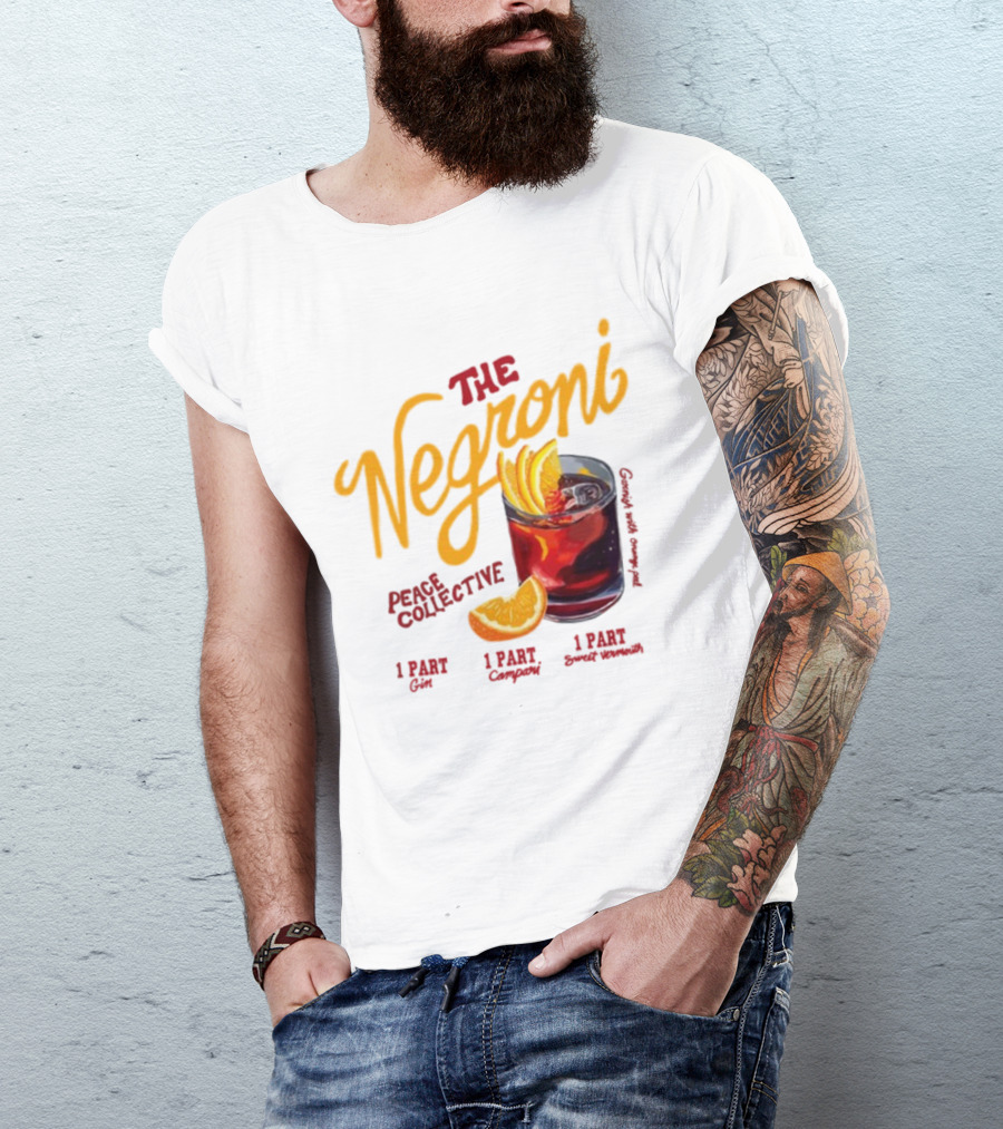 José Pablo The Negroni Peace Collective Gin Campari Sweet Vermouth Orange Slice T-Shirt