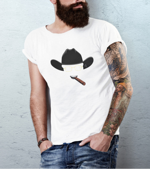 Cowboy Hat Sunglasses Cigar Iconic T-Shirt