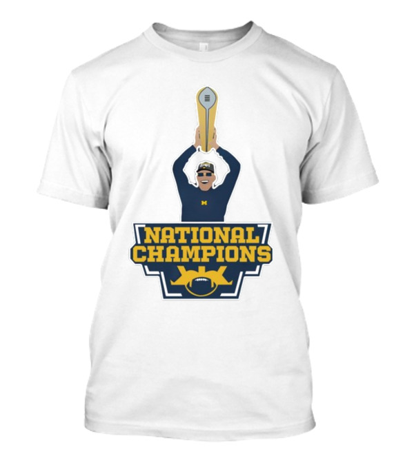 Maizeandgoblue Harbaugh National Champions Trophy Holder T-Shirt
