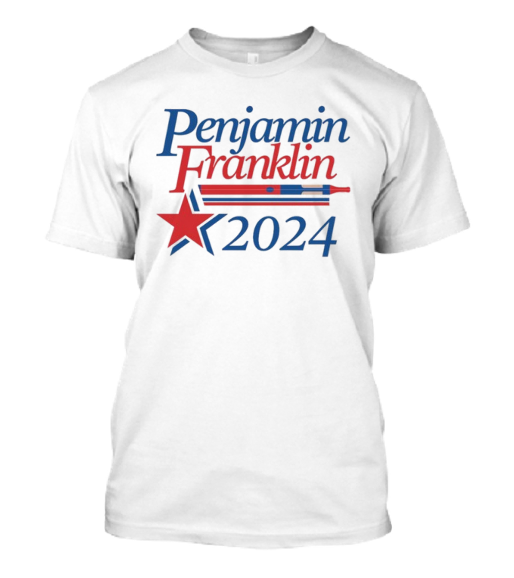 Penjamin Franklin 2024 Pen Nib Star And Stripes T-Shirt