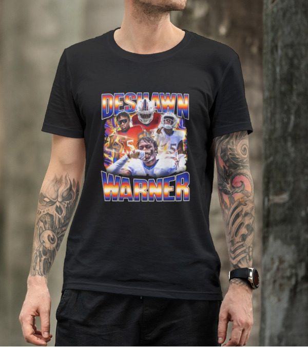 Desawn Warner Football Athletes Action Collage T-Shirt
