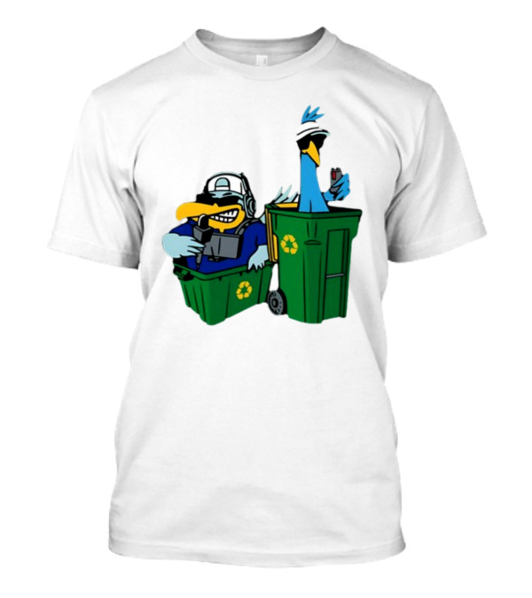 Birdie Juice People’s Birdies Recycling Bin Humor T-Shirt