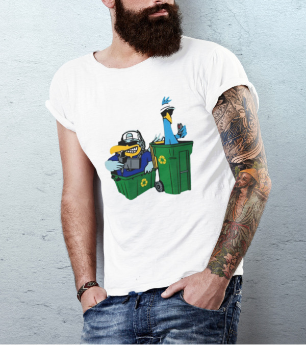Birdie Juice People’s Birdies Recycling Bin Humor T-Shirt