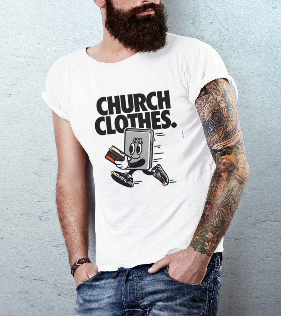 Church Clothes Holy Bible Cartoon Running Sneakers T-Shirt