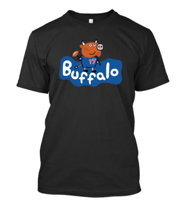 Buffalo Football Cartoon Bull 17 T-Shirt