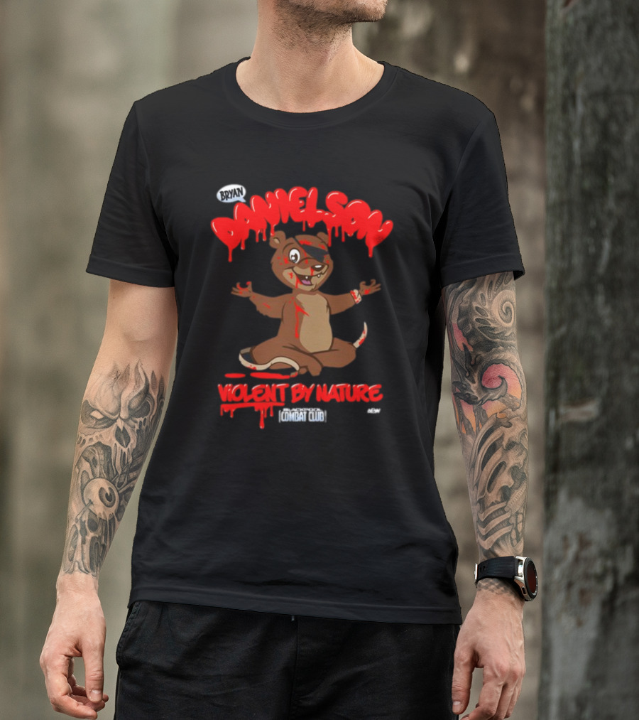 Bryan Danielson Violent By Nature Bear Blackpool Combat Club T-Shirt