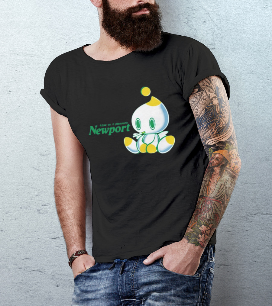 Newport Alive With Pleasure Cute Character Sitting T-Shirt