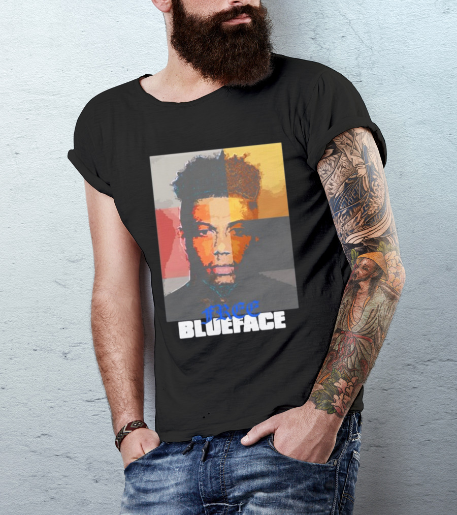 Wack100 Free Blueface Album Colorful T-Shirt