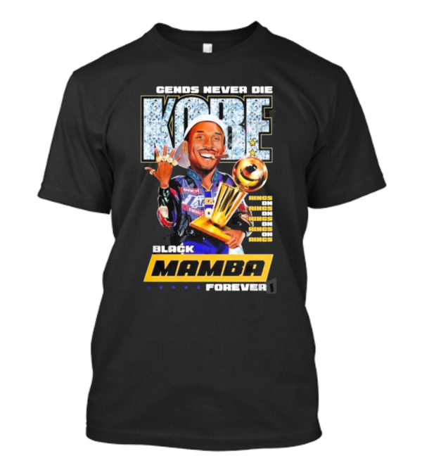 Gends Never Die Kobe Black Mamba Forever Rings On Rings T-Shirt