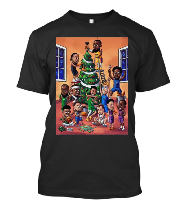 Quality Nothing Better Than A Day Full Of Christmas Hoops NBA Players Decorating Tree T-Shirt