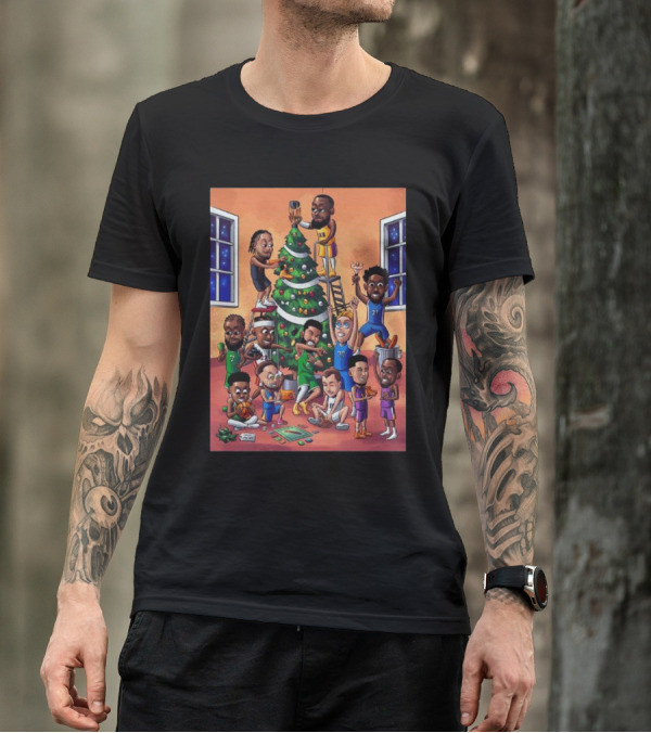 Quality Nothing Better Than A Day Full Of Christmas Hoops NBA Players Decorating Tree T-Shirt