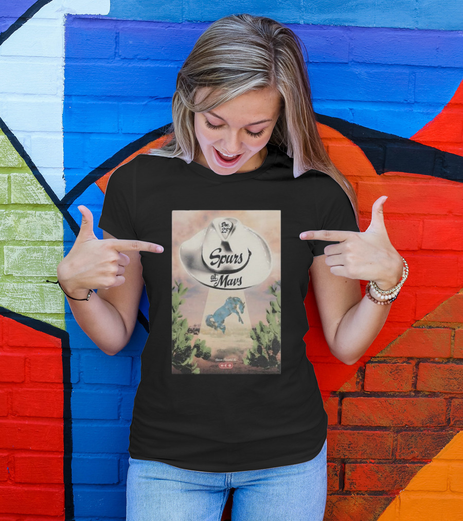Dec 23 Spurs At Mavs Presented By H-E-B Cowboy Hat And Cactus Scene T-Shirt
