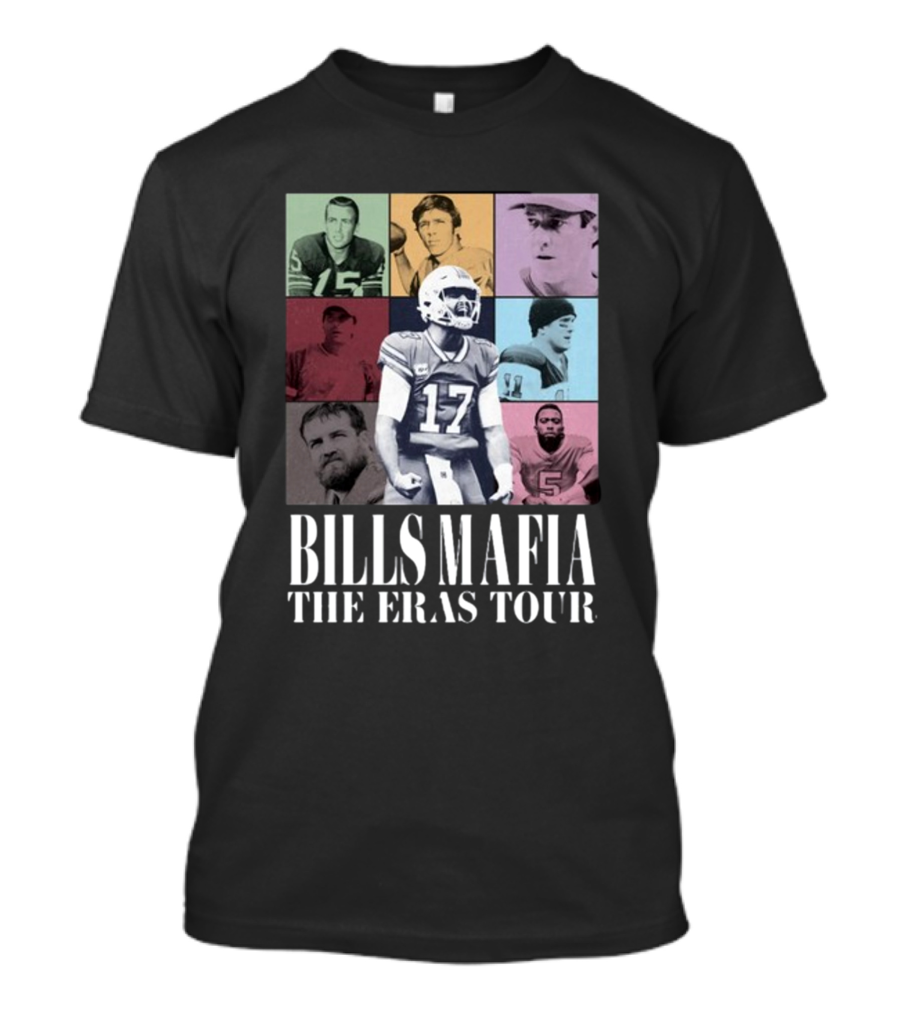 Bills Mafia The Eras Tour Football Legends Collage T-Shirt