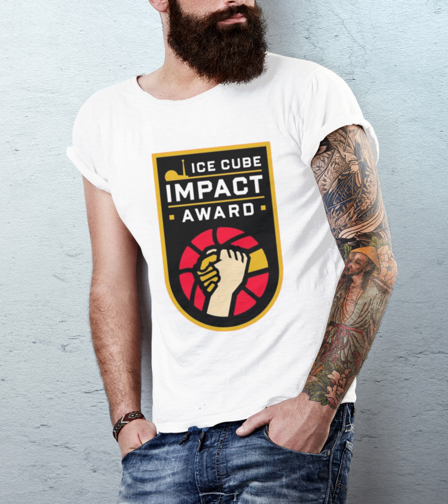 Ice Cube Impact Award Basketball Handshake Badge T-Shirt
