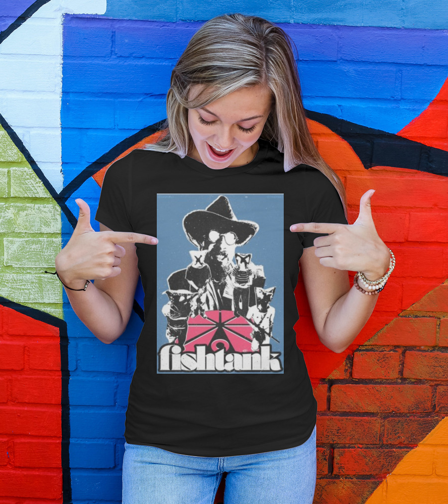 Fishtank Cats And Cowboy With Guitar T-Shirt