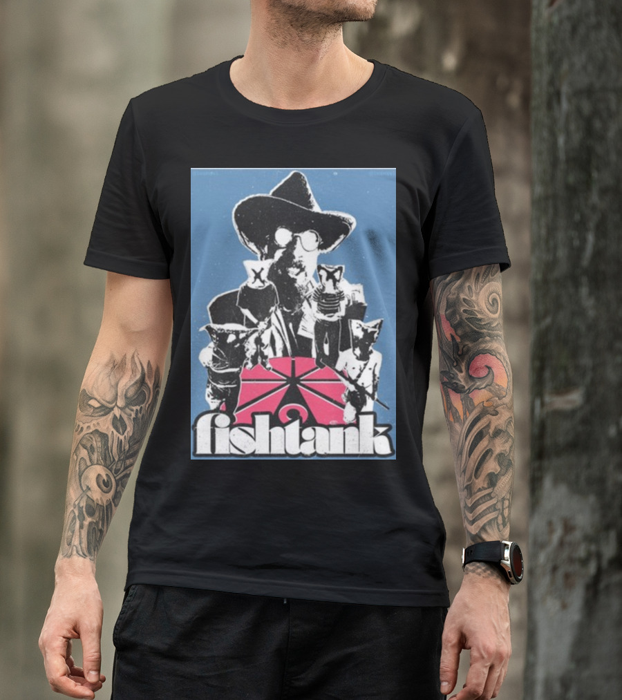 Fishtank Cats And Cowboy With Guitar T-Shirt
