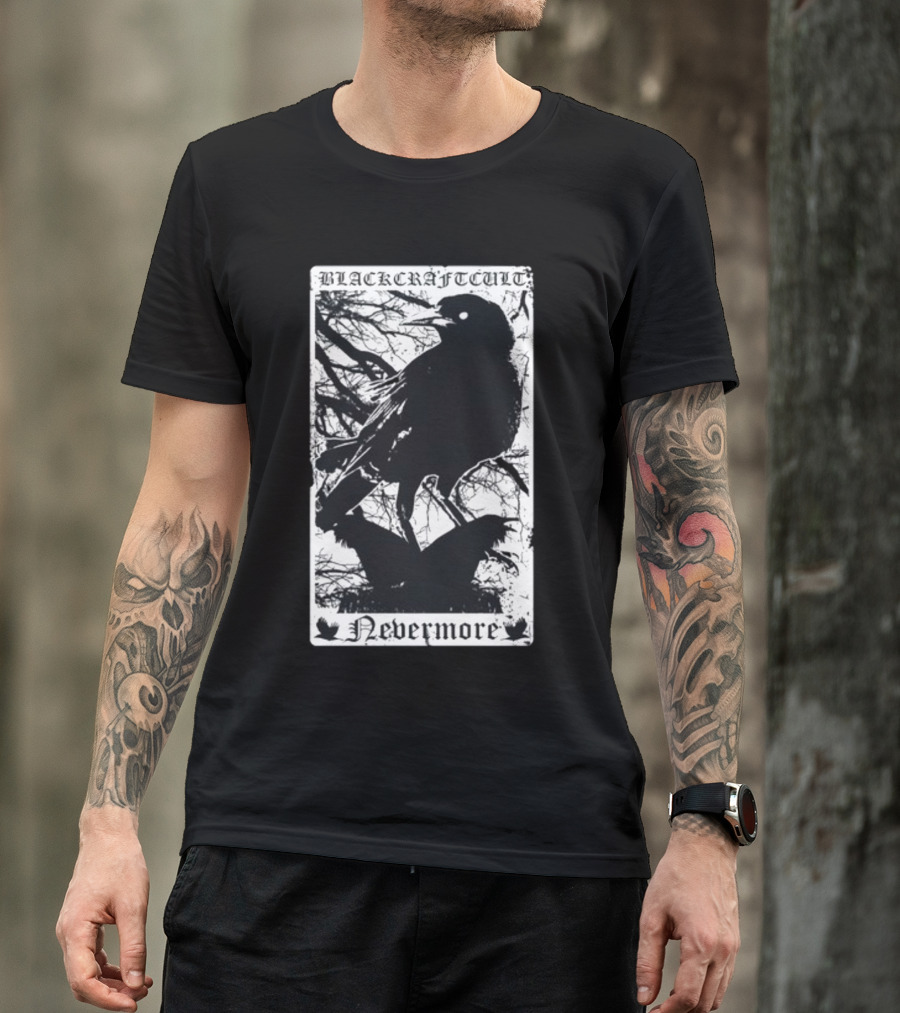 Blackcraftcult Nevermore Raven Tarot Card T-Shirt